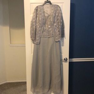 Mother of the Bride dress, lace, formal gown with lace jacket